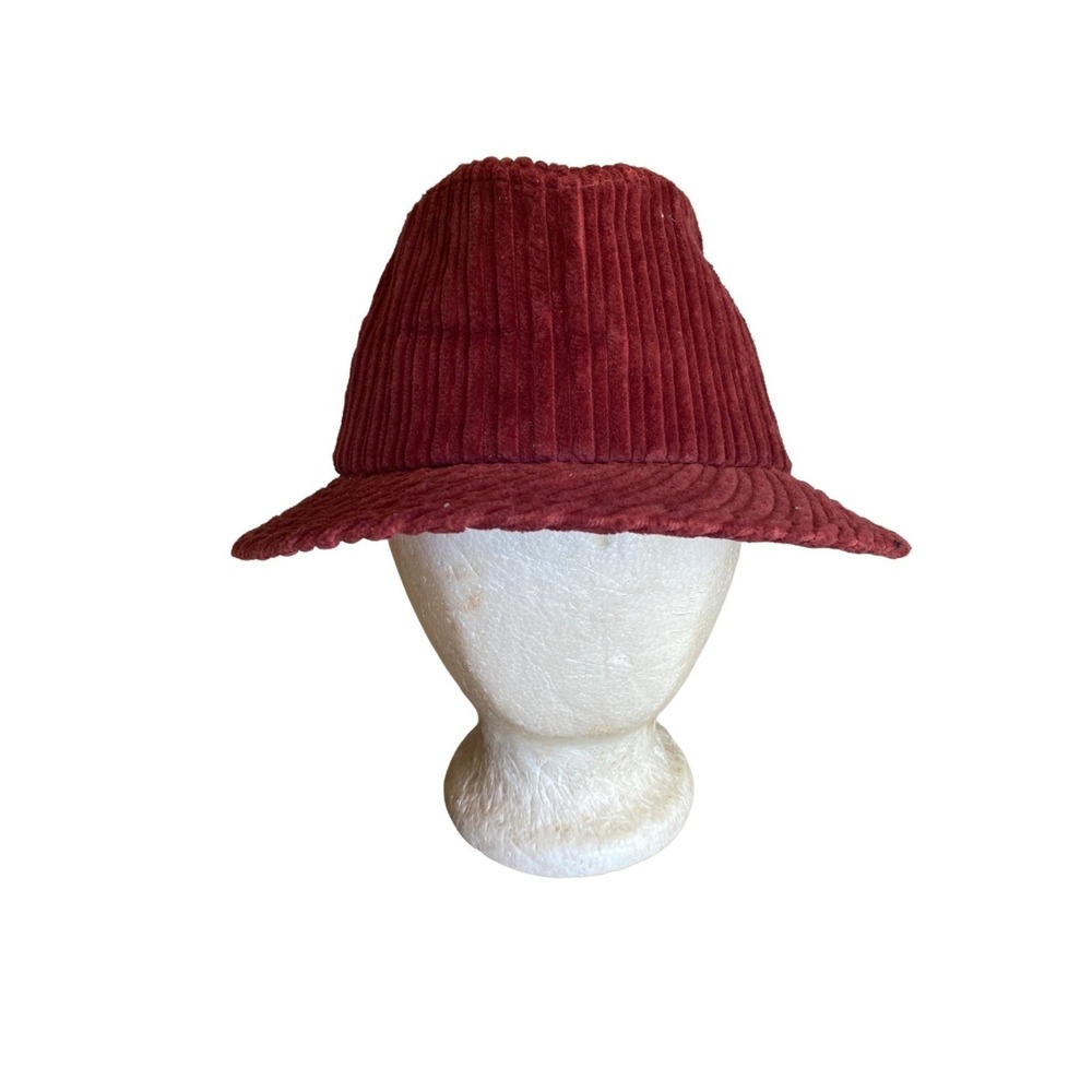 Liz Claiborne Cranberry Red Corduroy Fedora Hat One Size